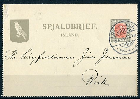 1911 | Iceland - Local Letter Card 1911 image