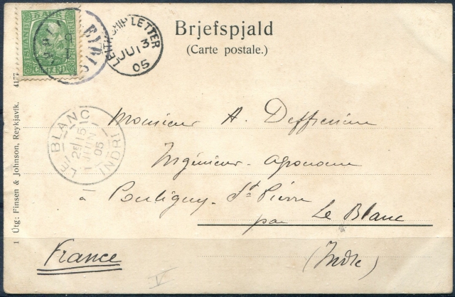 1905 | Post Card to France via Leith RARE image