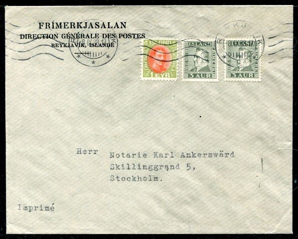 1938 | Imprimé, Printed Matter to SWEDEN image