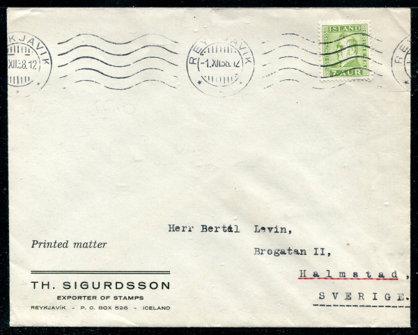 1938 | Printed Matter to SWEDEN image