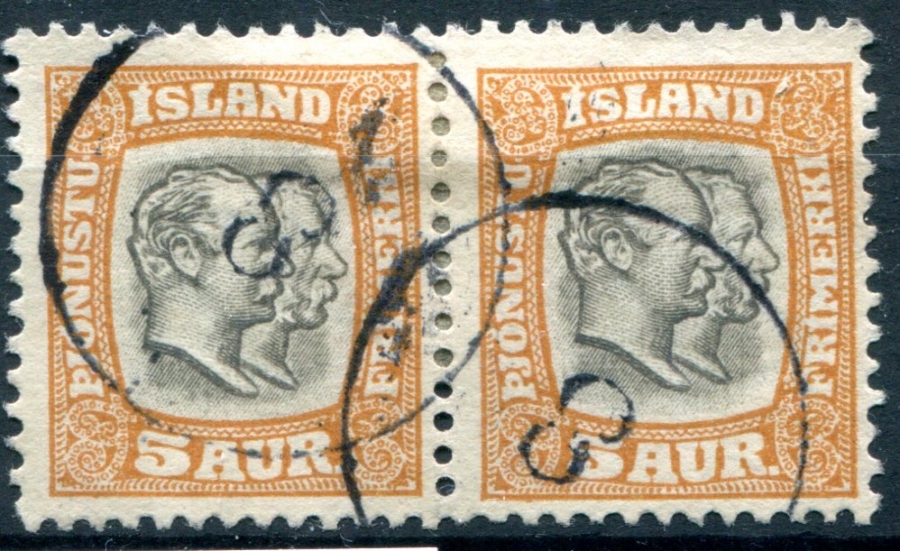 NIC 008 | Facit tj35 pair - Stokkseyri, Árnessýsla - 1903-1926 image