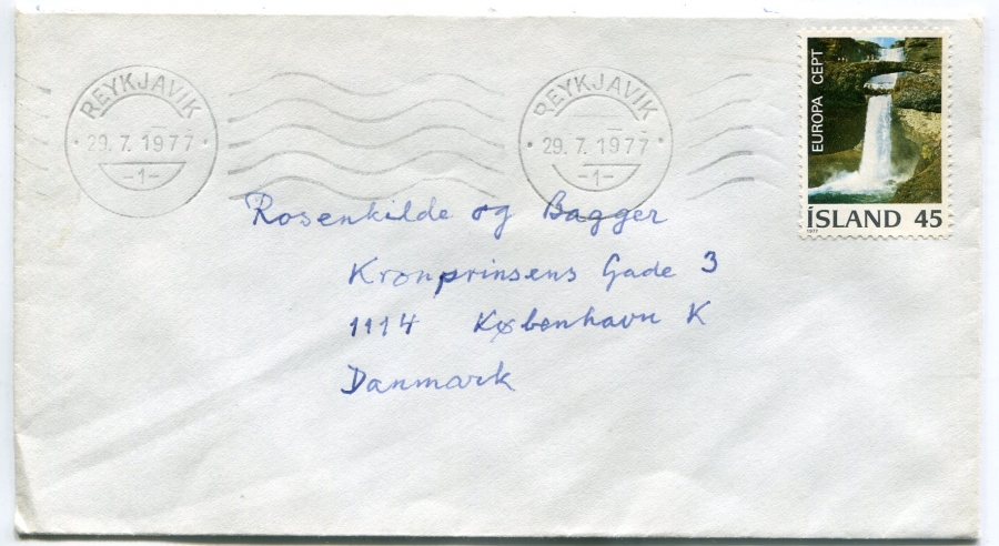 1977 | F559 Single Franking 45 kr. Europa Cept to Denmark image